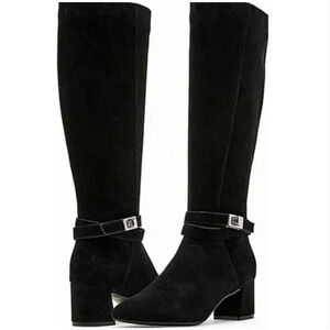 Blondo Ashley Tall Boots 6.5 Black Suede NWOT Waterproof Knee High Heel Riding